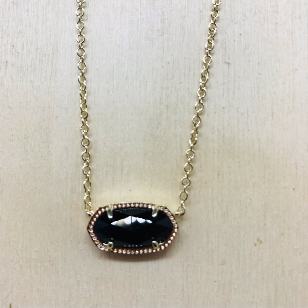 Kendra Scott Elisa Black Opaque necklace Gold Plated - Picture 5 of 9